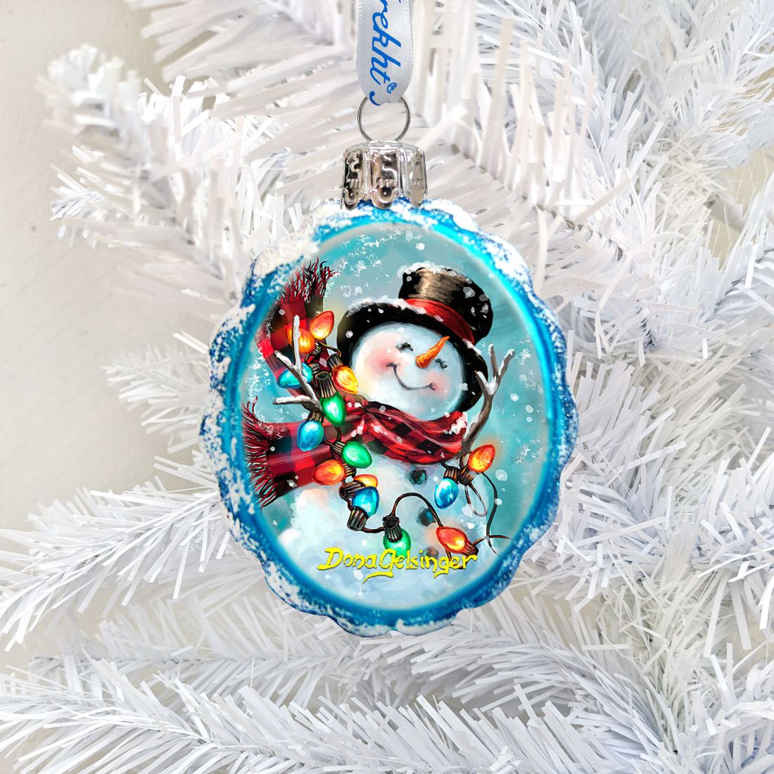 Old Fashion Snowman Mercury Glass Ornament by D. Gelsinger - Christmas Santa Snowman Decor - 778110-DG