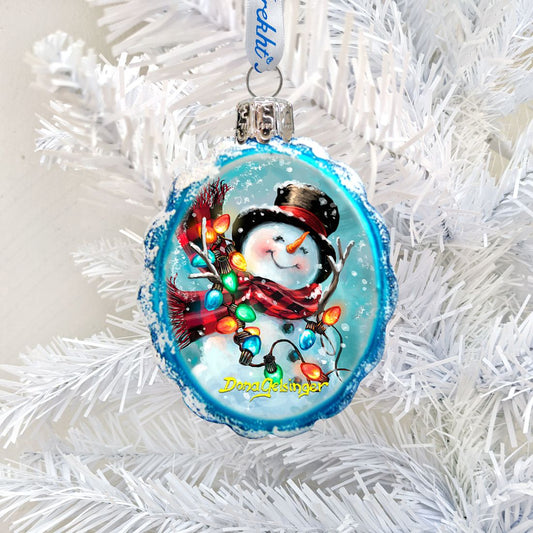 Old Fashion Snowman Mercury Glass Ornament by D. Gelsinger - Christmas Santa Snowman Decor - 778110-DG