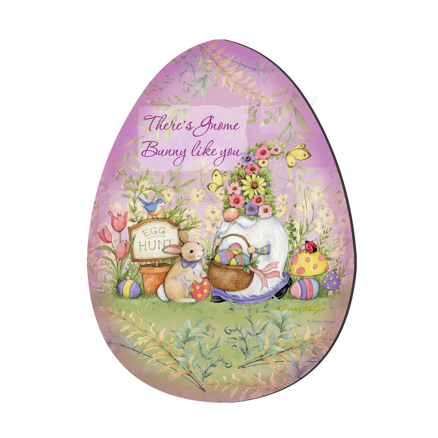 Spring Garden Gnome Door Decor by Susan Winget - Easter Decor - 8471121H-SW