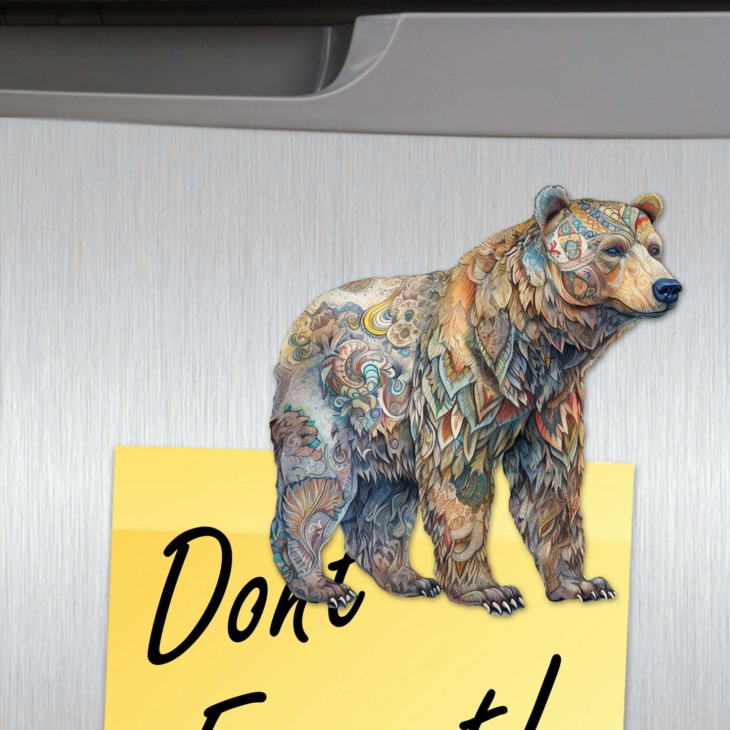 Bear Parade Decorative Wooden Magnets Set of 6 by G. Debrekht - Wildlife Decor - 8090106G-S6