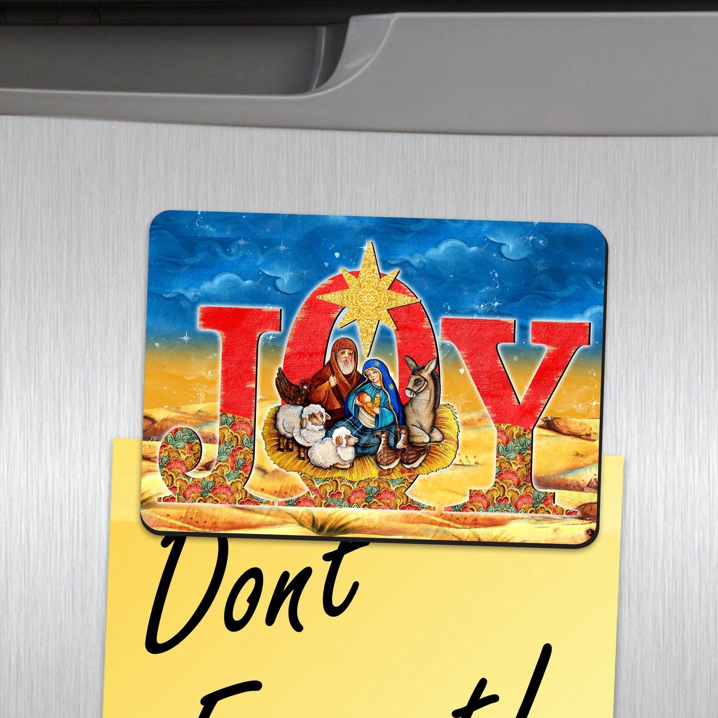 Joy Nativity Shape Refrigerator Magnets Set of 3