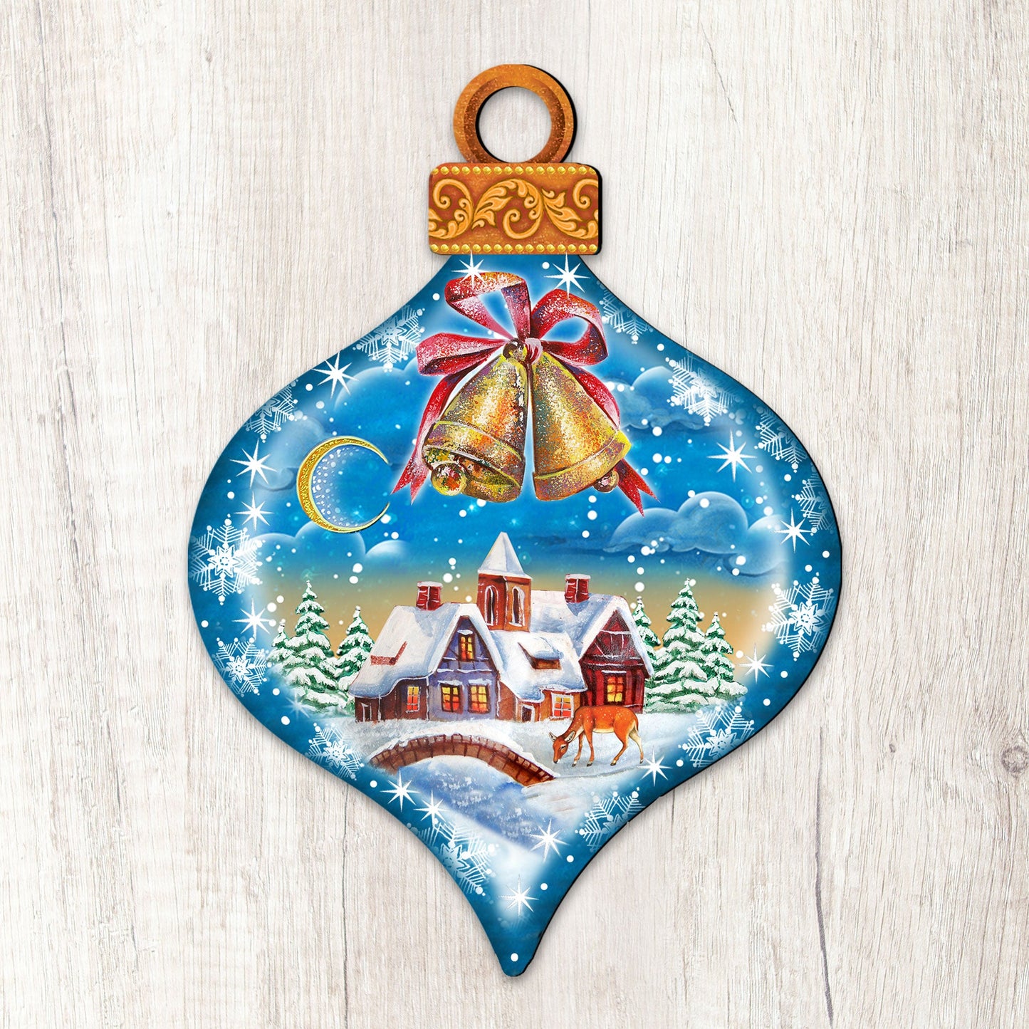 Winter Drop Ornament Door Decor by G. DeBrekht - Christmas Santa Snowman Decor - 8112182H