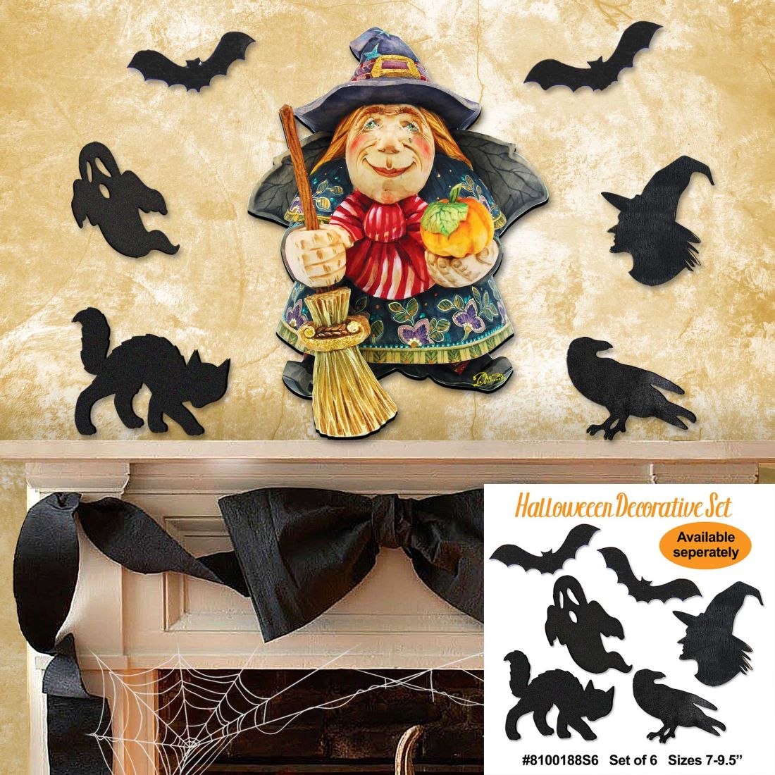 Witch Halloween Door Decor by G. DeBrekht - Thanksgiving Halloween Decor - 8158412H