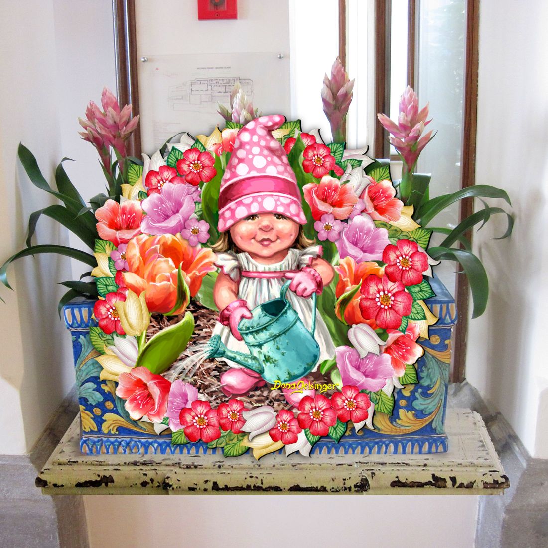 Spring Wreath Blossom Gnome Door Decor by D. Gelsinger - Christmas Decor - 8461055H-DG