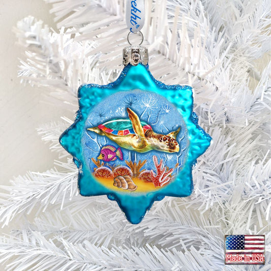 Turtle Mercury Glass Ornament by G. DeBrekht - Coastal Holiday Decor - 775479