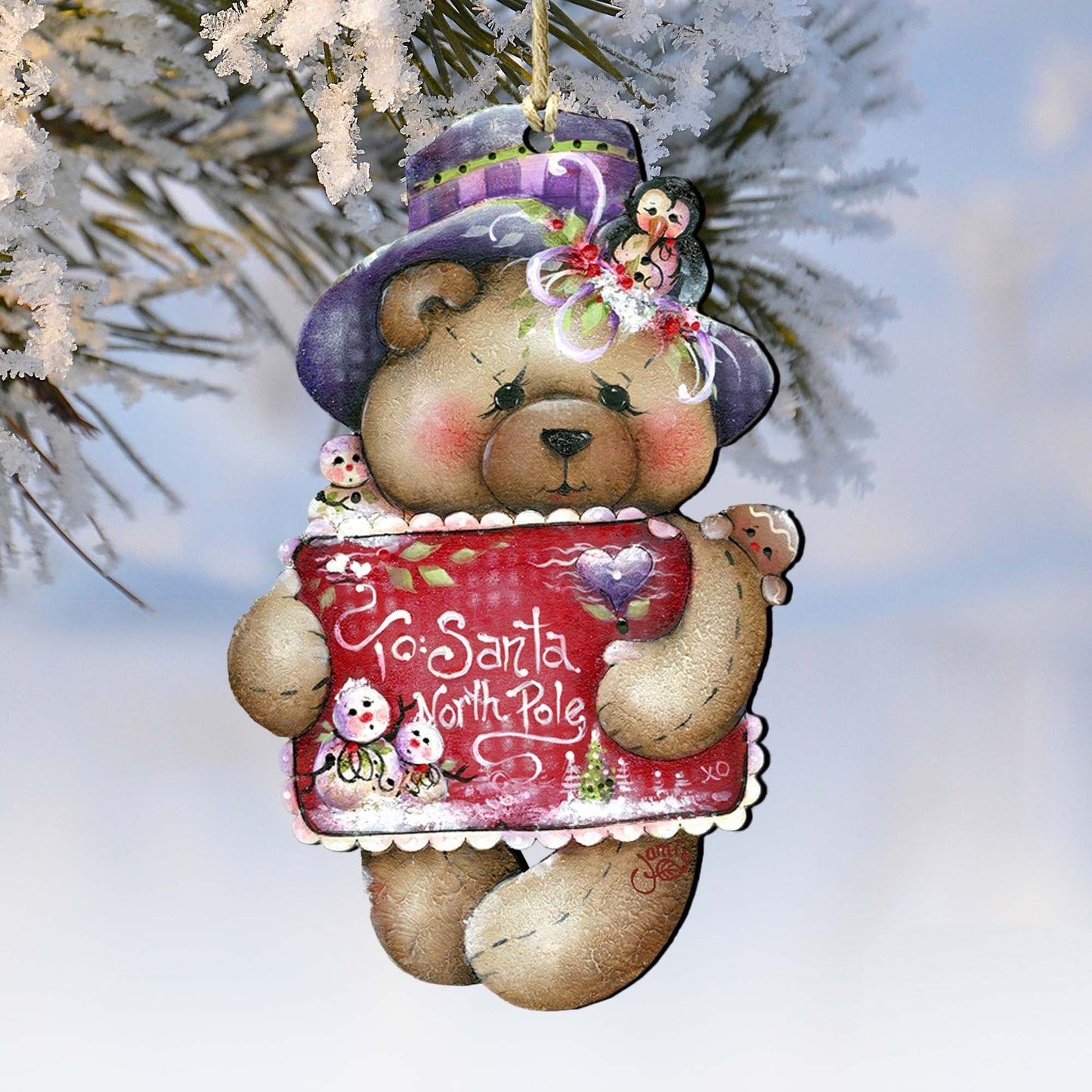 To Santa with Love Wooden Ornaments by Jamie Mills-Price - Christmas Decor - 8457510