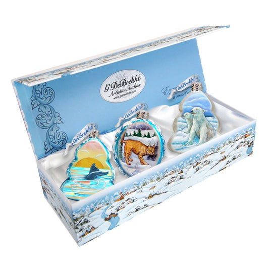 Mercury Glass Ornaments by G. DeBrekht - Wildlife Holiday Decor - 770115S3