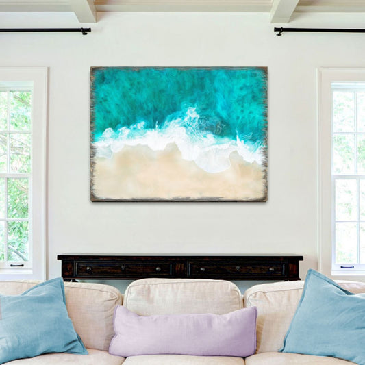 Ocean Shore Art Wooden Wall Art by Nature Wonders - Nature Wildlife Decor  - 95398B