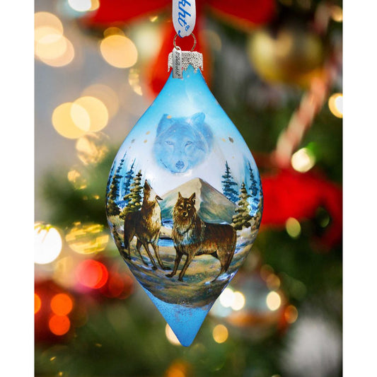 Winter Wolves Glass Ornament by G. DeBrekht - Wildlife Holiday Decor - 74173