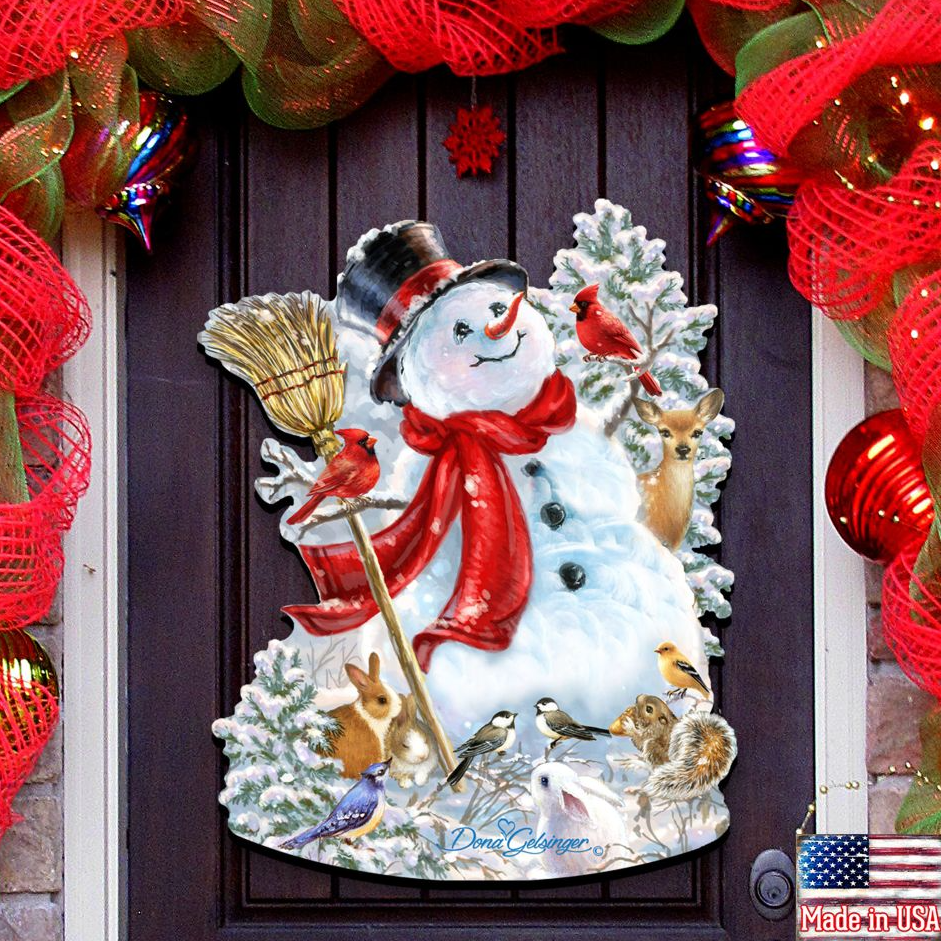 Frosty Forest Friends Christmas Door Decor by D. Gelsinger - Christmas Santa Snowman Decor - 8461026H-1624