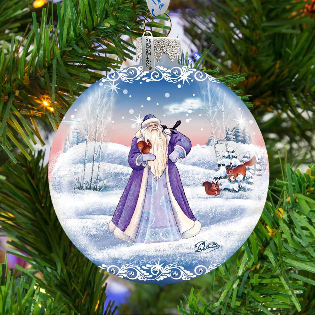 Wilderness Friends Ball Glass Ornament by G. DeBrekht - Wildlife Holiday Decor - 73316