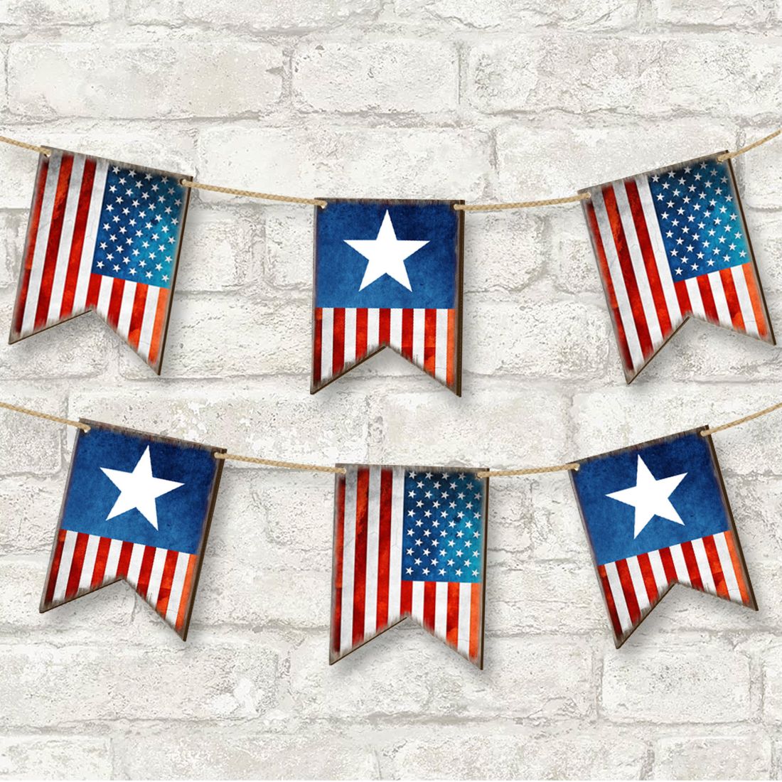 American Patriotic Composition Set of 15 Wall Block - American Patriotic Decor - 852760-S15