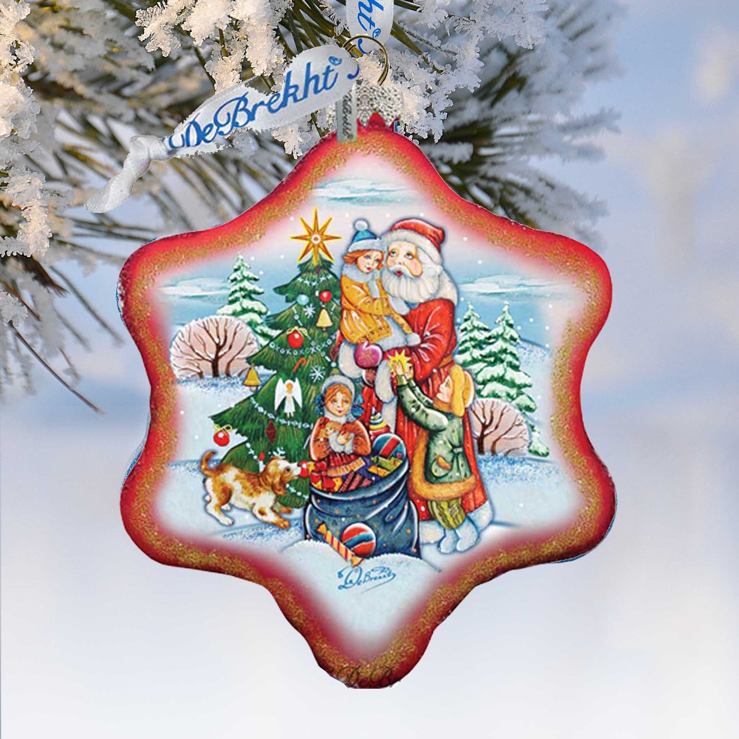 Joy Snowflake Glass Ornament by G. DeBrekht - Christmas Decor - 754-004R