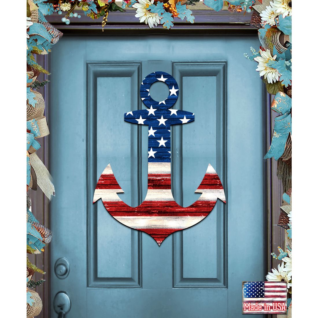 American Anchor Holiday Door Decor - American Christmas Decor - 8198913H