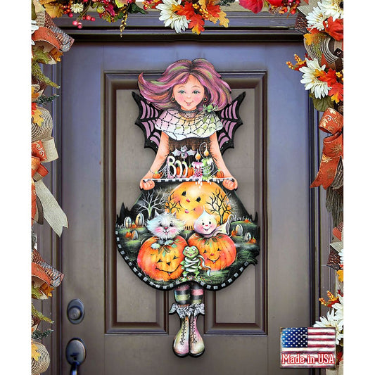 Pumpkin Fairy Halloween Door Decor by Jamie Mills-Price - Thanksgiving Halloween Decor - 8457412H