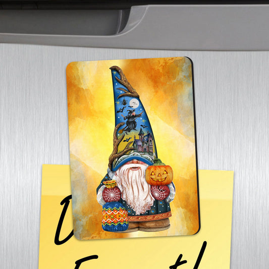 Spooky Halloween Gnome Refrigerator Wooden Magnets Set of 3