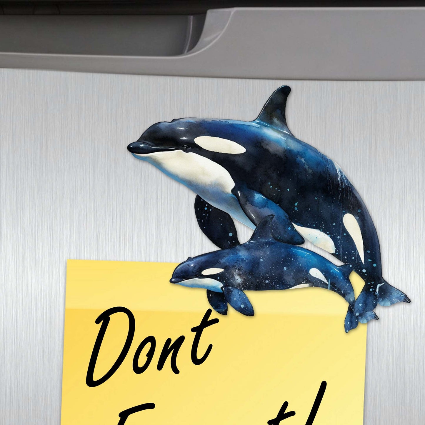 Majestic Orcas Decorative Wooden Magnets Set of 6 by G. Debrekht - Wildlife Coastal Decor - 8090102G-S6