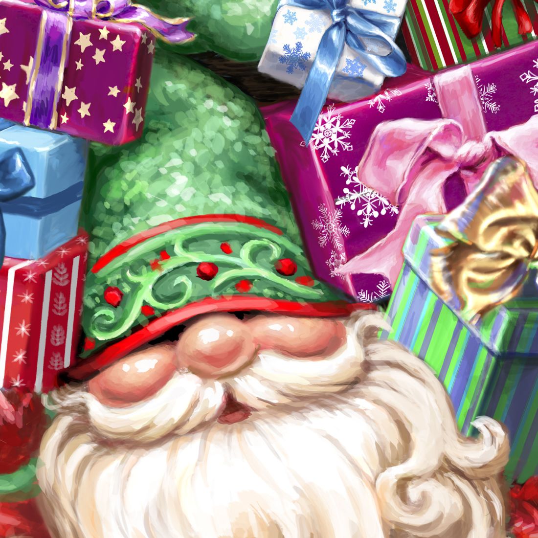 Gift Bag Gnome Wreath Easter Home Decor Large Ornament by D. Gelsinger - Christmas Decor - 8461054H-DG