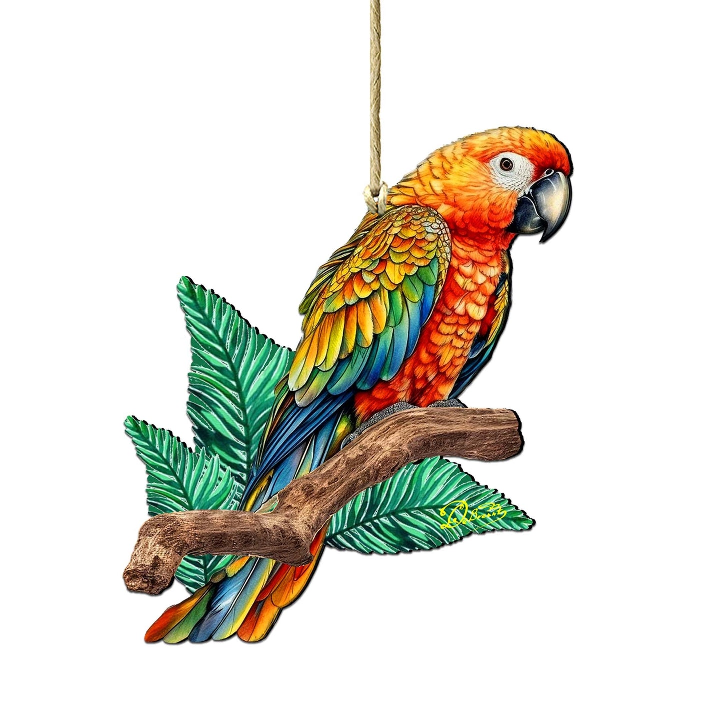 Coastal Decorations - Parrot Wooden Ornaments by G.Debrekht Coastal Holiday Decor - 8688204