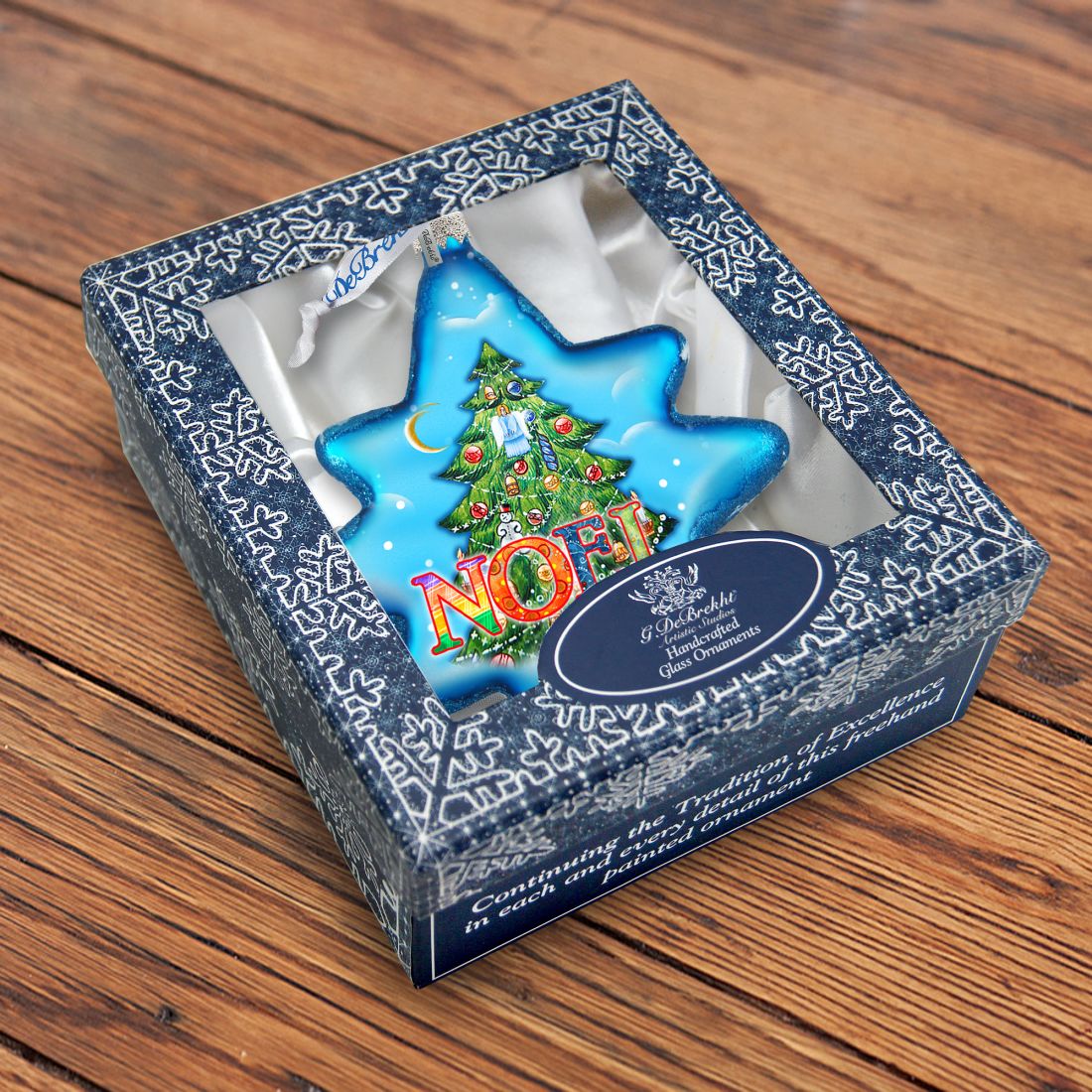 North Star Glass Ornament by G. DeBrekht - Christmas Santa Snowman Decor - 755-014