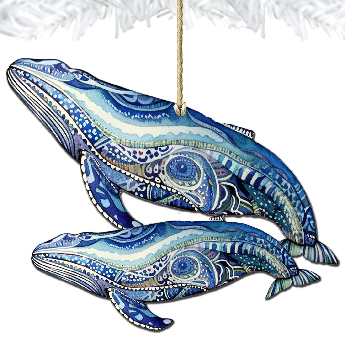 Alaskan Magic Humpback Wooden Ornaments by G.Debrekht - Wildlife Holiday Decor - 8710107-2