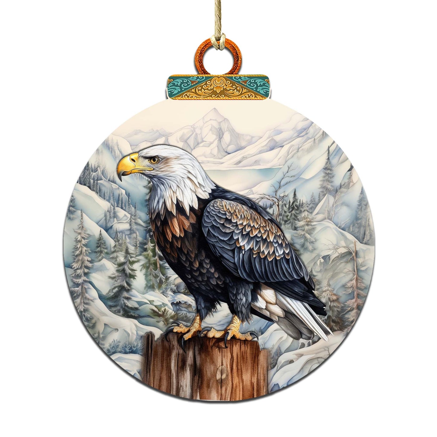 Bald Eagle Majesty Wooden Ornaments by G.Debrekht - Wildlife Holiday Decor - 870059