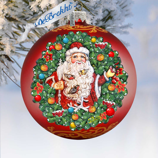 Santa the Bird Whisperer Glass Ornament Limited Edition by G. DeBrekht - Christmas Decor - 73914