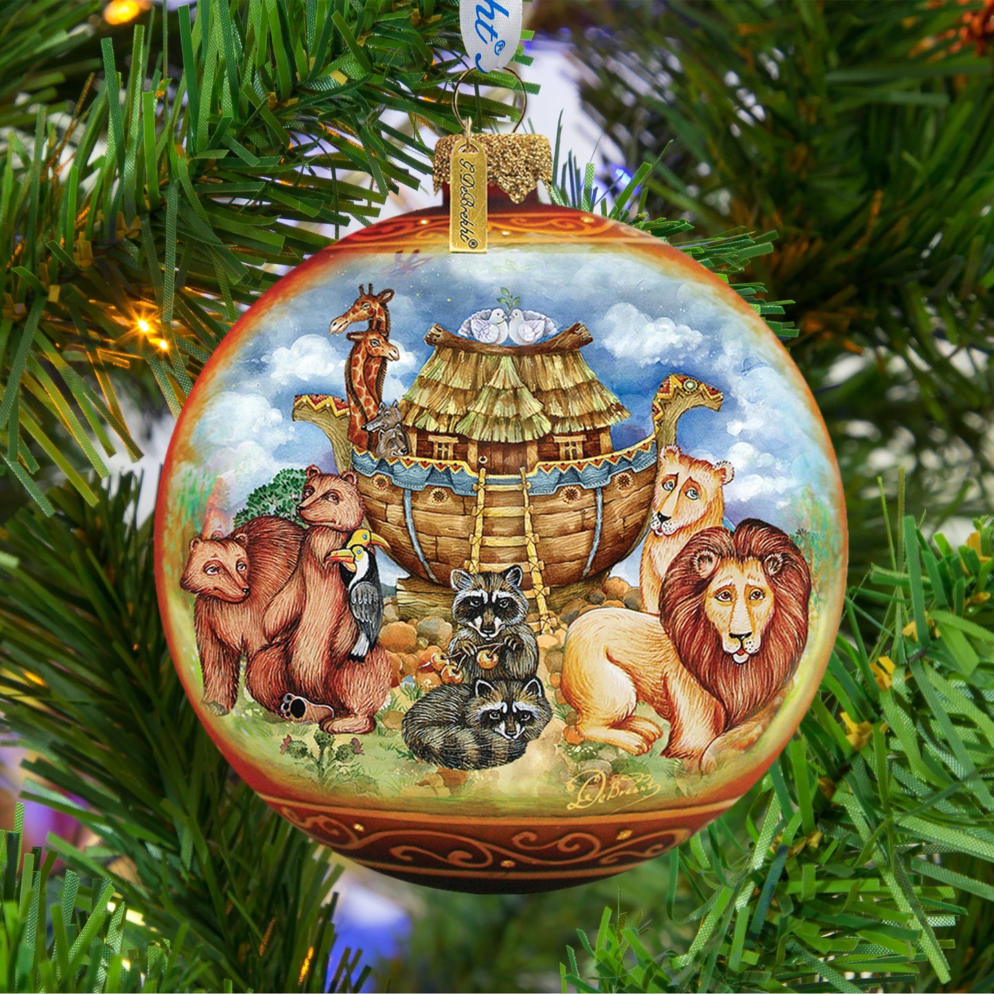 Noah's Ark Ball Glass Ornament by G. DeBrekht - Nativity Holiday Décor - 73521