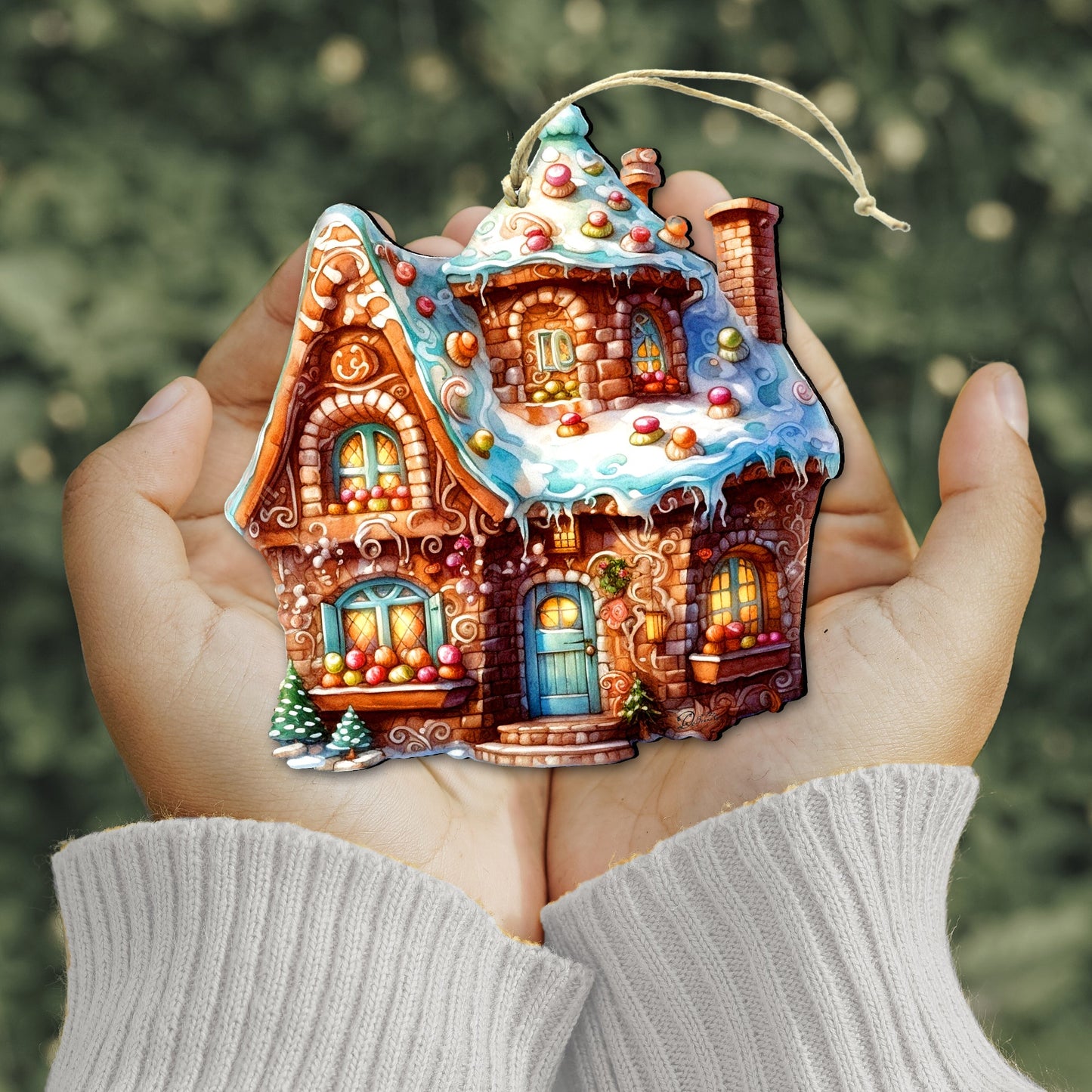 Gingerbread House Wooden Ornaments by G. Debrekht - Christmas Decor - 8100191-2