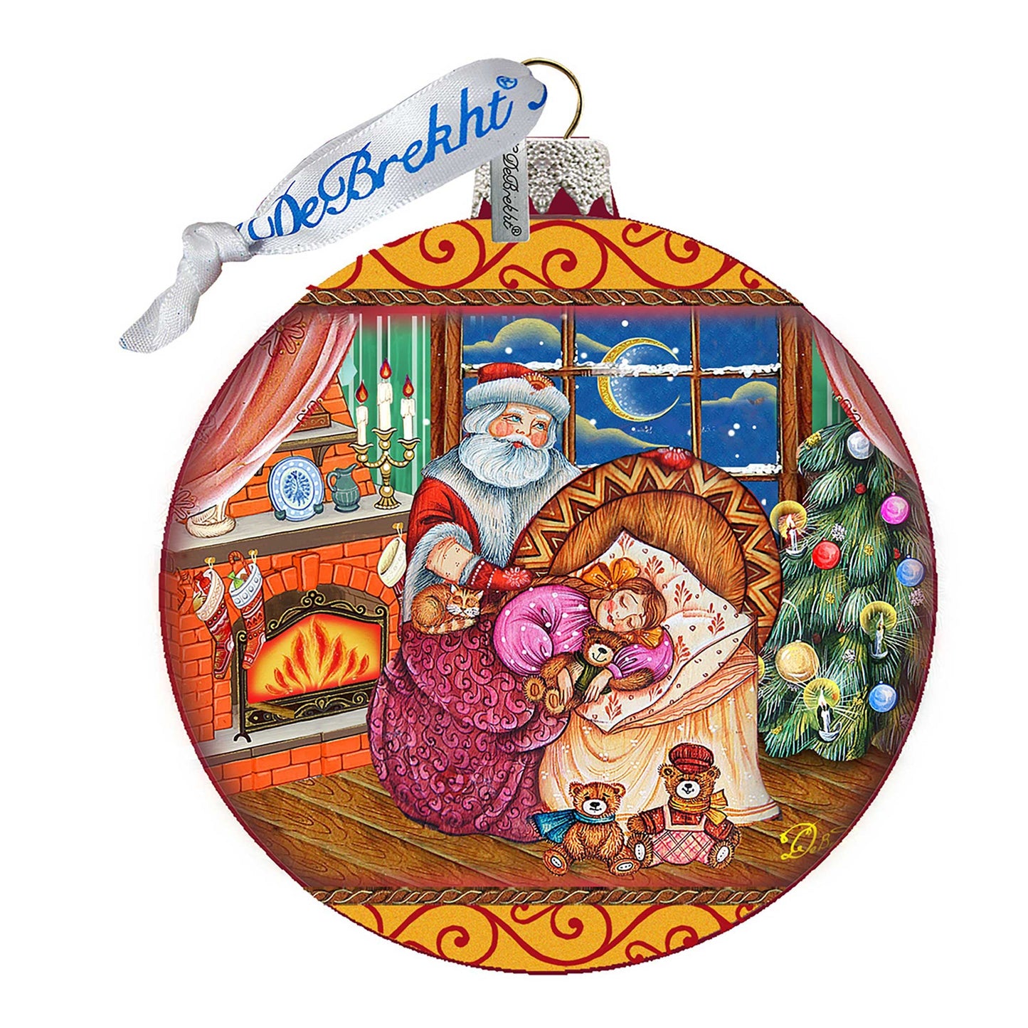 Christmas Ball Glass Ornament by G. DeBrekht - Christmas Santa Snowman Decor - 73615