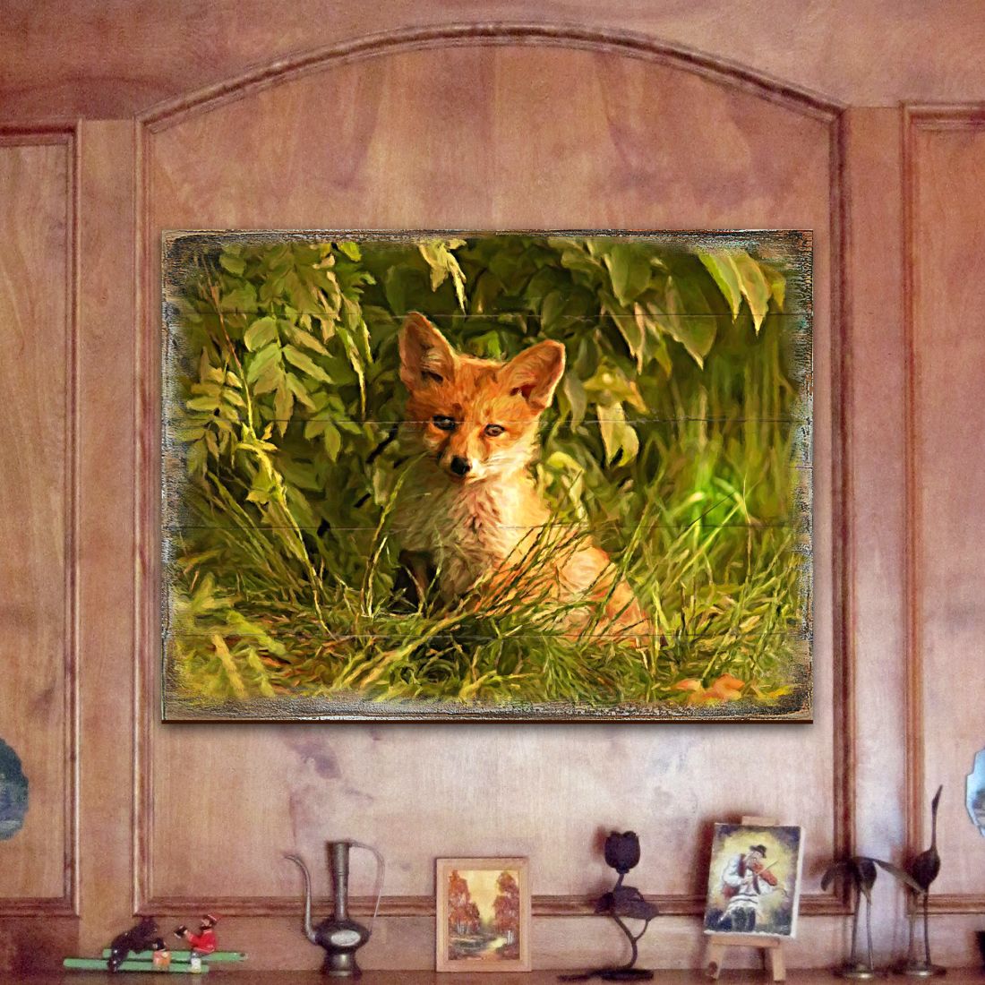 Fox Art Wooden Wall Art by Nature Wonders - Nature Wildlife Decor  - 95294B