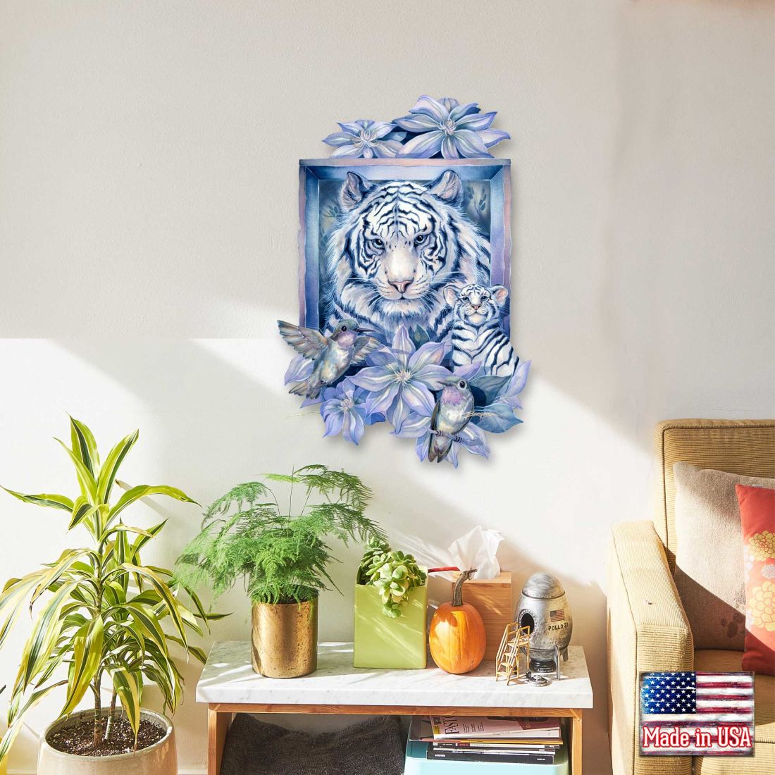 Tiger in the Garden Wildlife Door Decor by J. Bergsma - Nature Wildlife Decor - 8591580W-JB