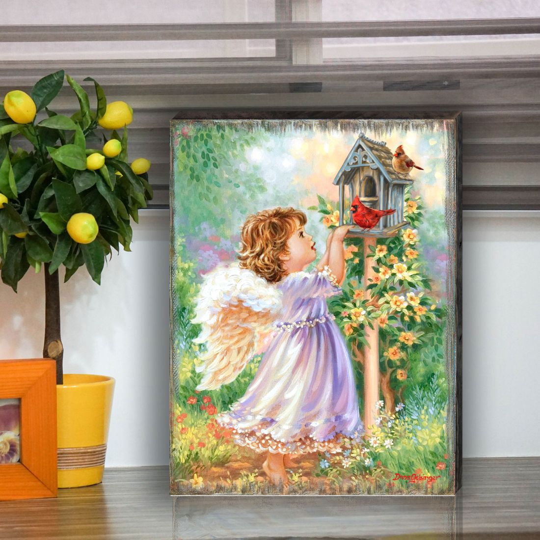 Angels Are Near Wooden Wall Art by D. Gelsinger - Nativity Holiday Decor - 95678B-DG