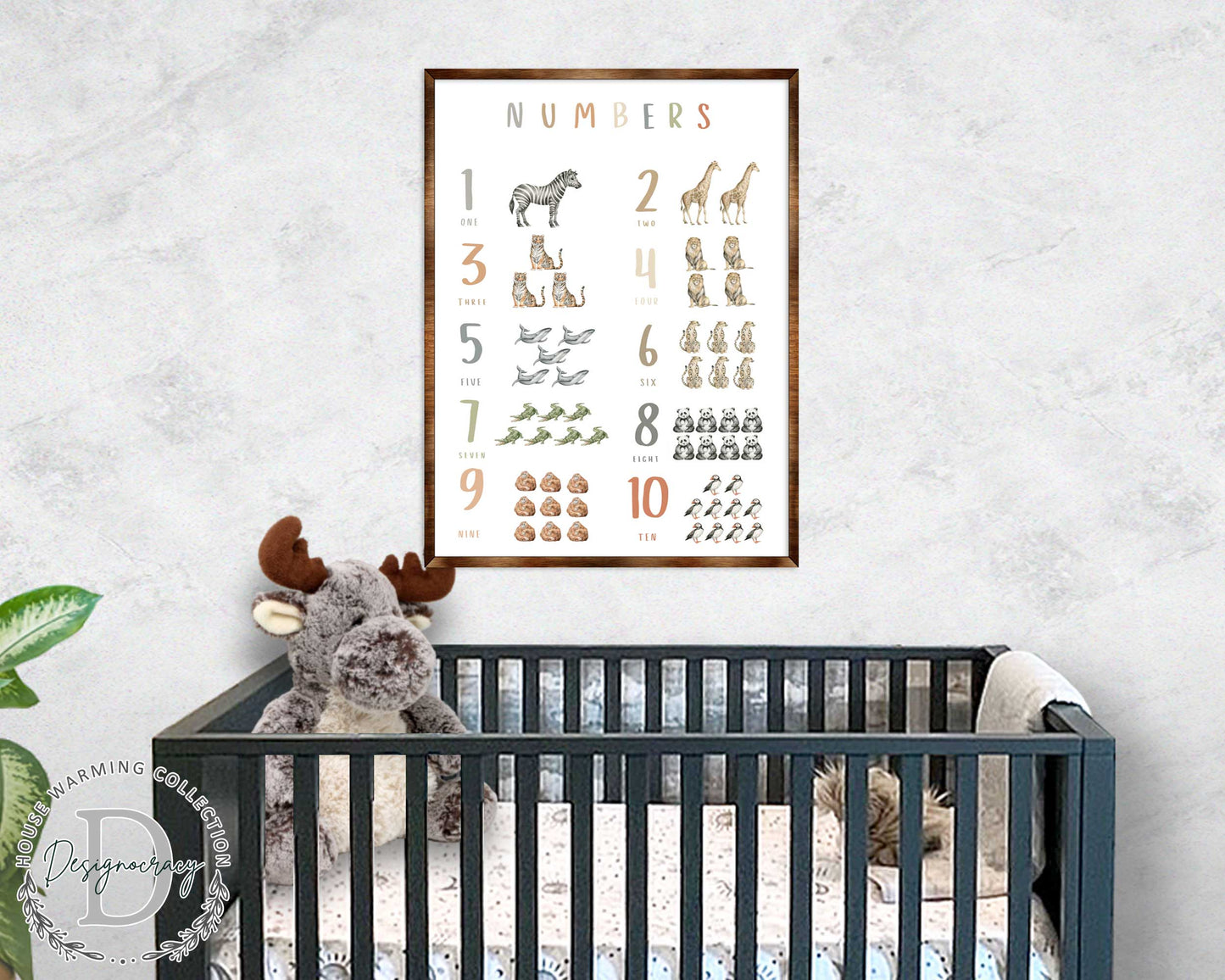Nature Number Wall Decor - ABC 123 Kids - Homeschool I Educational Poster - Art for kids - Alphabet - Wooden Classroom Decor - 310213