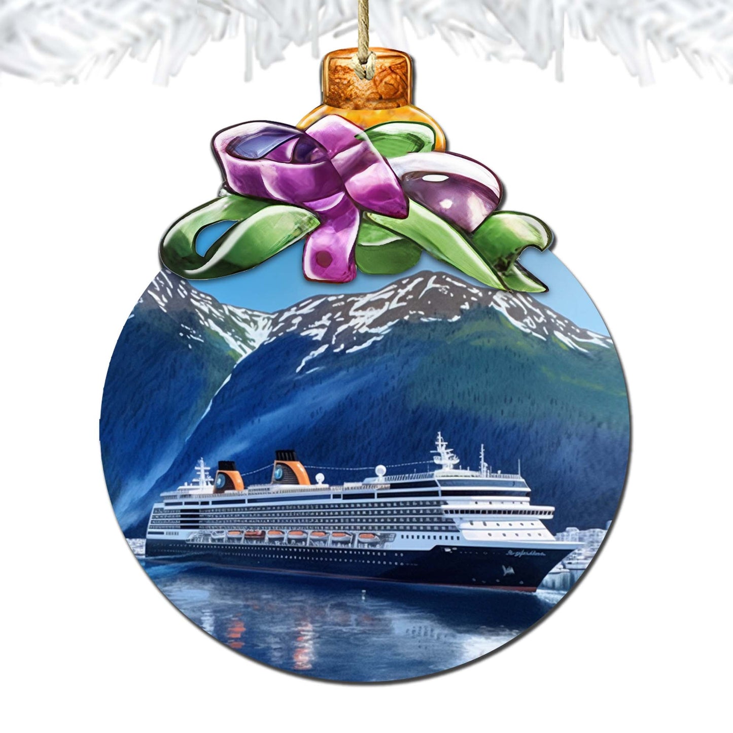 Alaskan Cruise Adventure Wooden Ornaments by G.Debrekht - Wildlife Holiday Decor - 870032