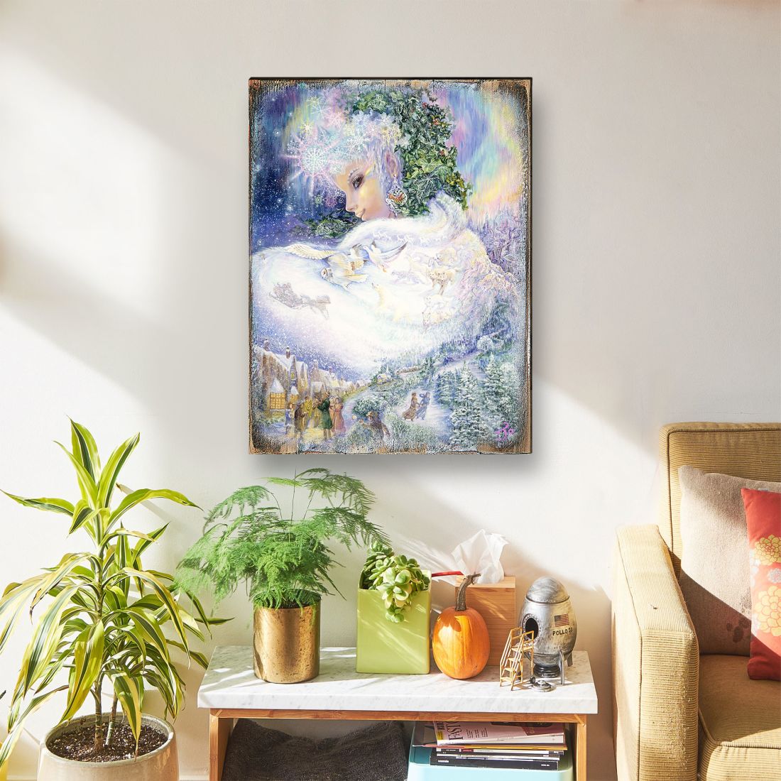 Snow Queen Fantasy Wooden Wall Art by Josephine Wall - Fantasy Decor - 852143-JW