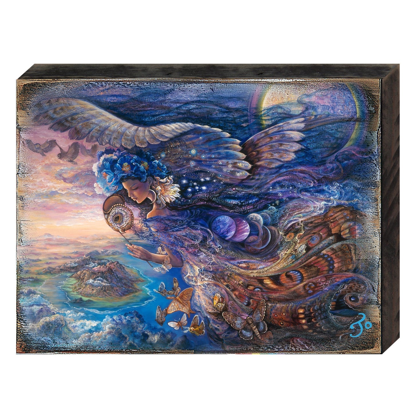 Queen of the Night Fantasy Wooden Wall Art by Josephine Wall - Fantasy Decor - 852127-JW
