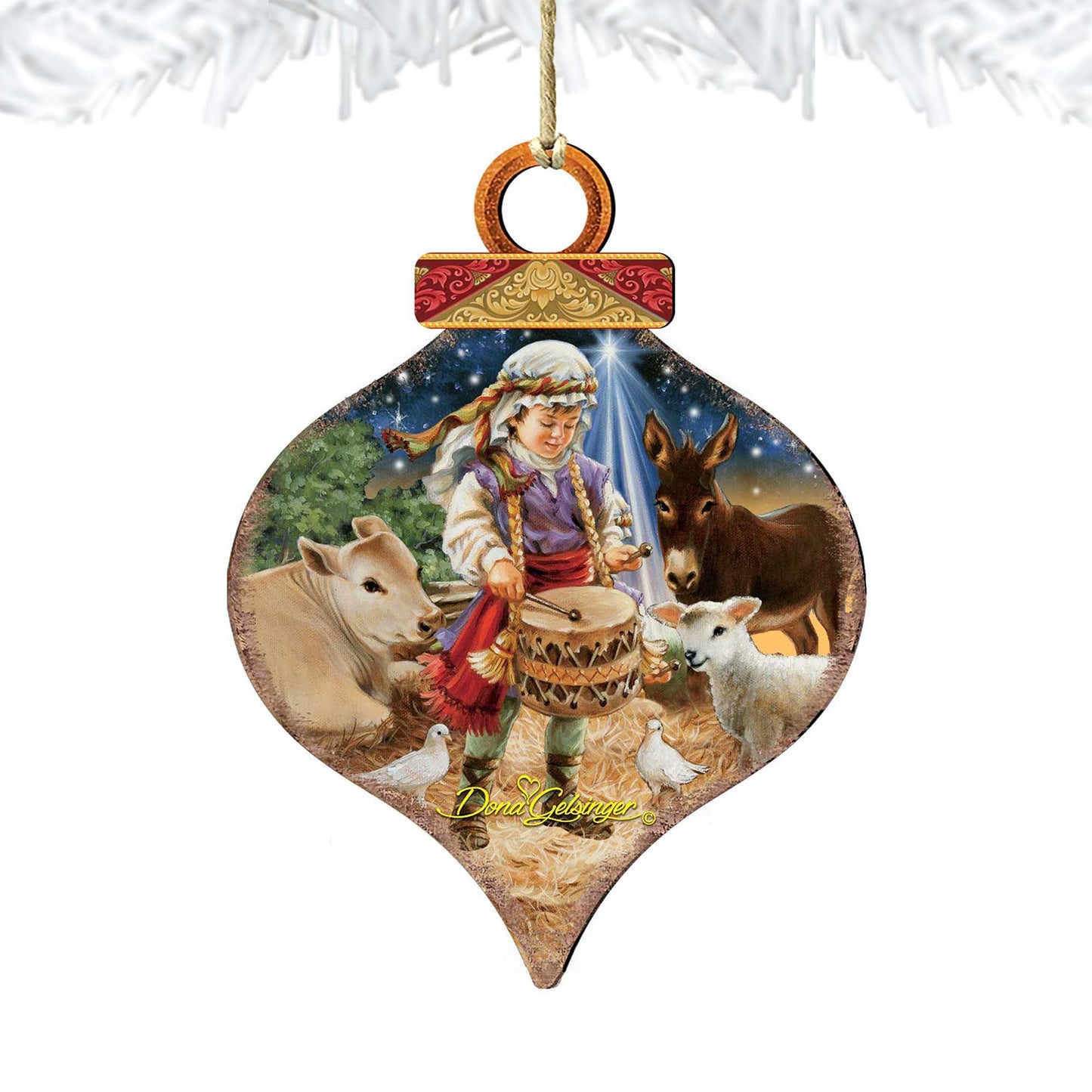 Little Drummer Boy Drop Wooden Ornaments by Gelsinger - Nativity Holiday Decor - 8031151-9720