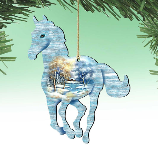 Horse Wooden Ornaments by Nature Wonders - Wildlife Holiday Decor - 8198155-2