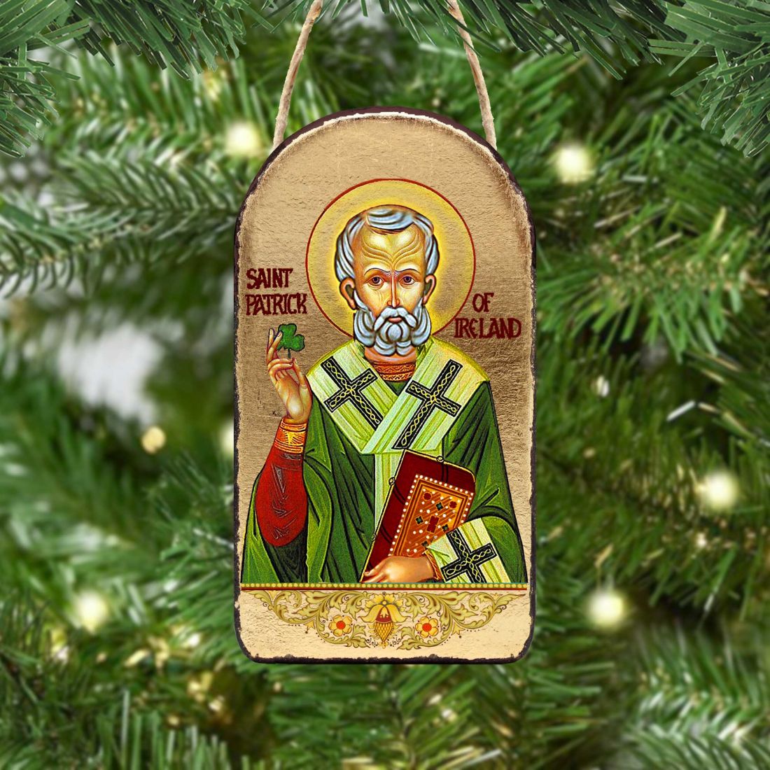 Saint Patrick Religious Celtic Sacred Icon Ornament - Celtic Decor - 87060