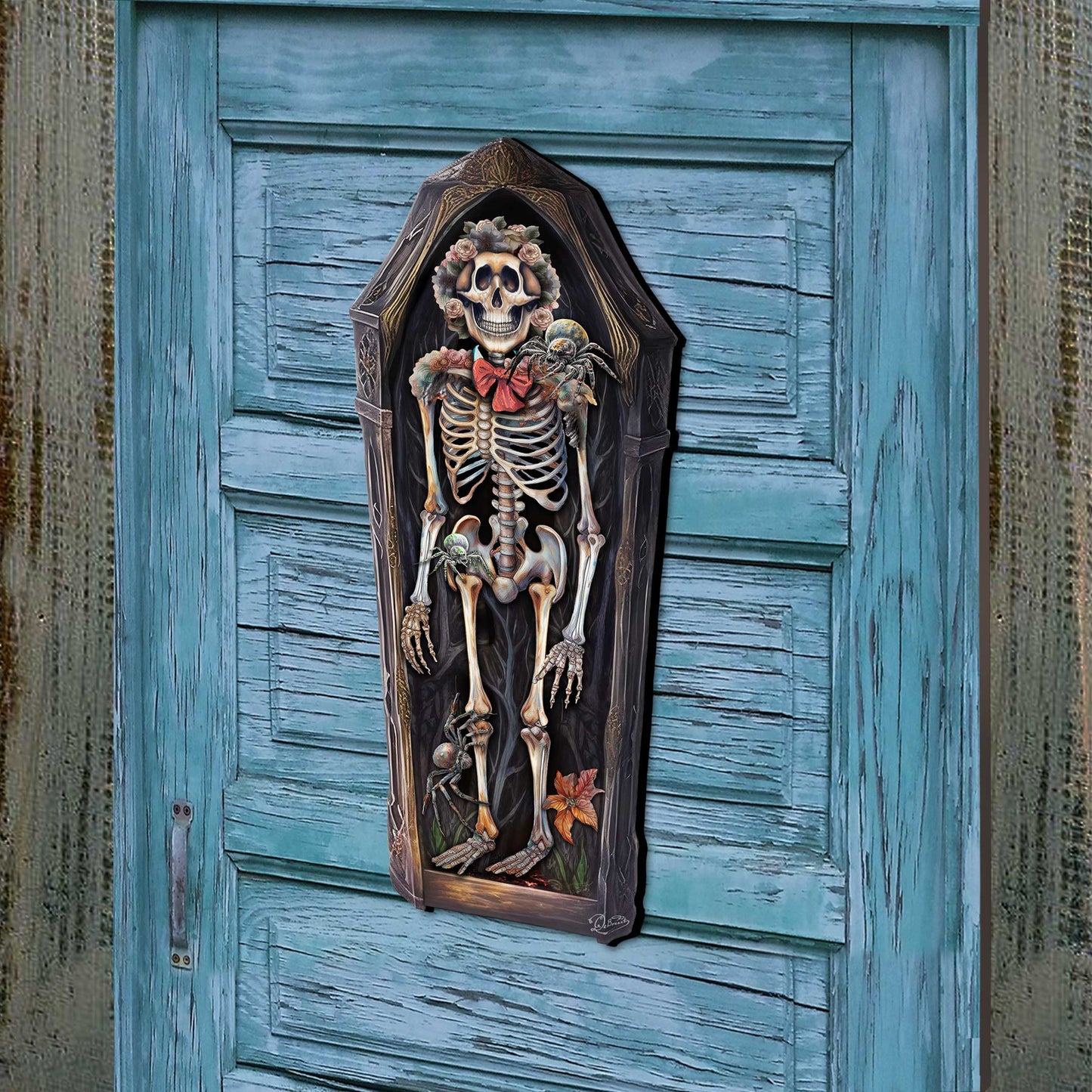 Skeleton Coffin Holiday Door Decor by G. DeBrekht - Halloween Decor - 8652797H