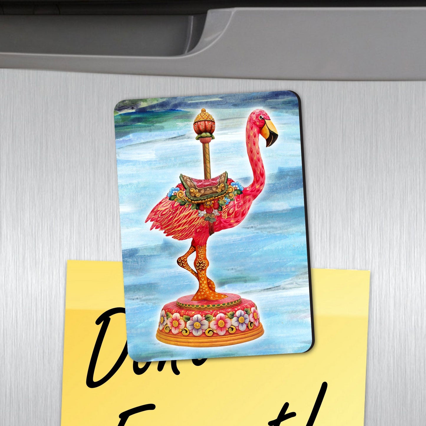 Flamingo Woods Shape Refrigerator Magnets Set of 3