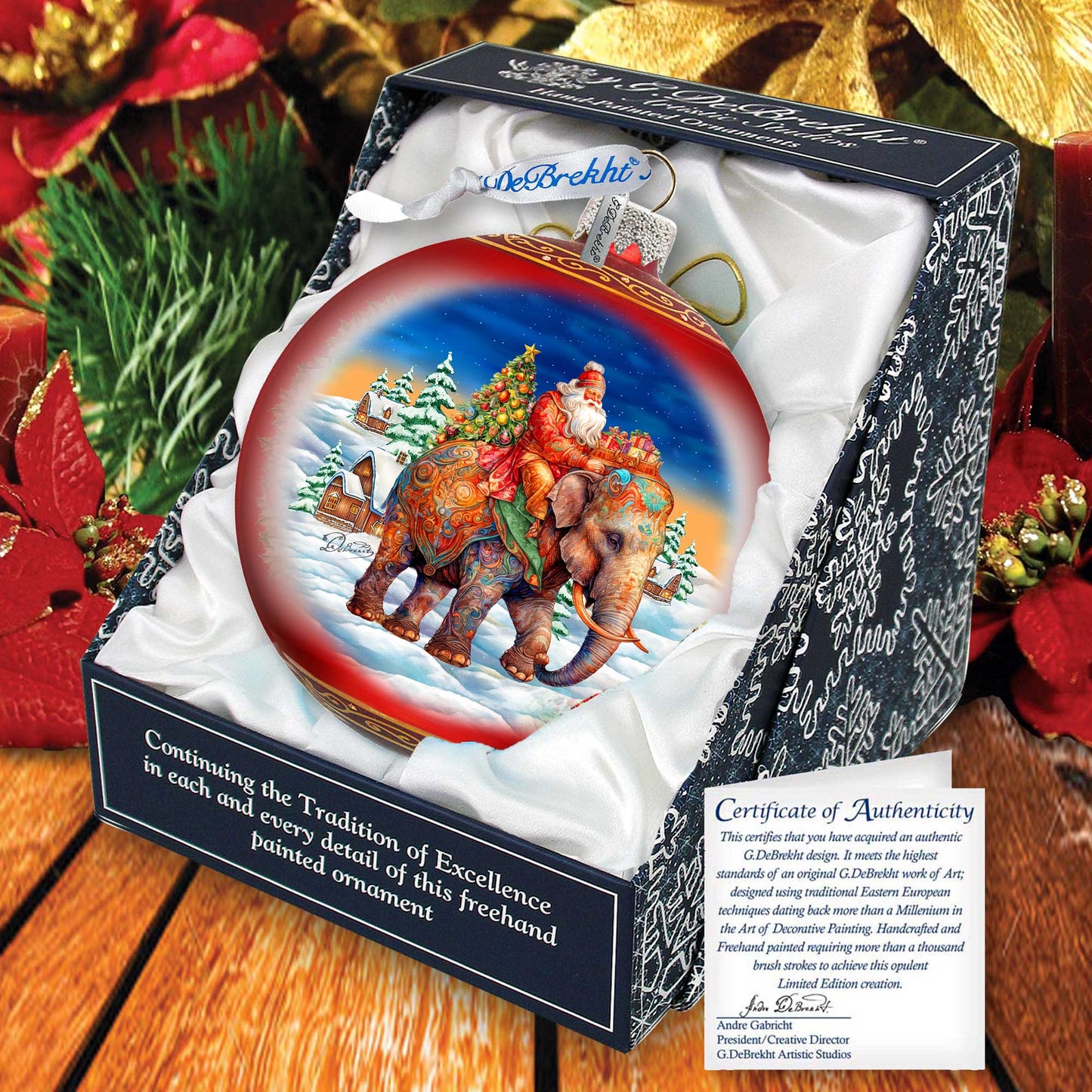 Safari Sleigh 5-Inch Glass Ball Ornament - Christmas Holiday Décor - 73945 Holiday Mercury Glass Ornament Christmas Tree Ornaments by GDebrekht