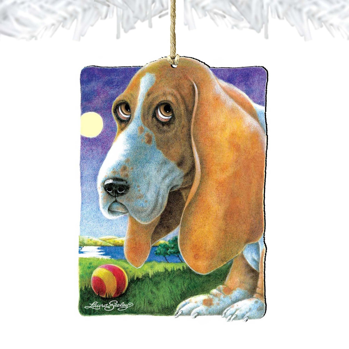 Just Baby Steps to The Bay Wooden Ornaments by Laura Seeley - Pets Dog and Cats Decor - 8511022-LS