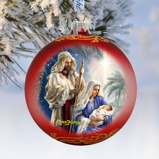 Holy Night Glass Ornament Limited Edition by D. Gelsinger - Nativity Holiday Decor - 73894R-DG