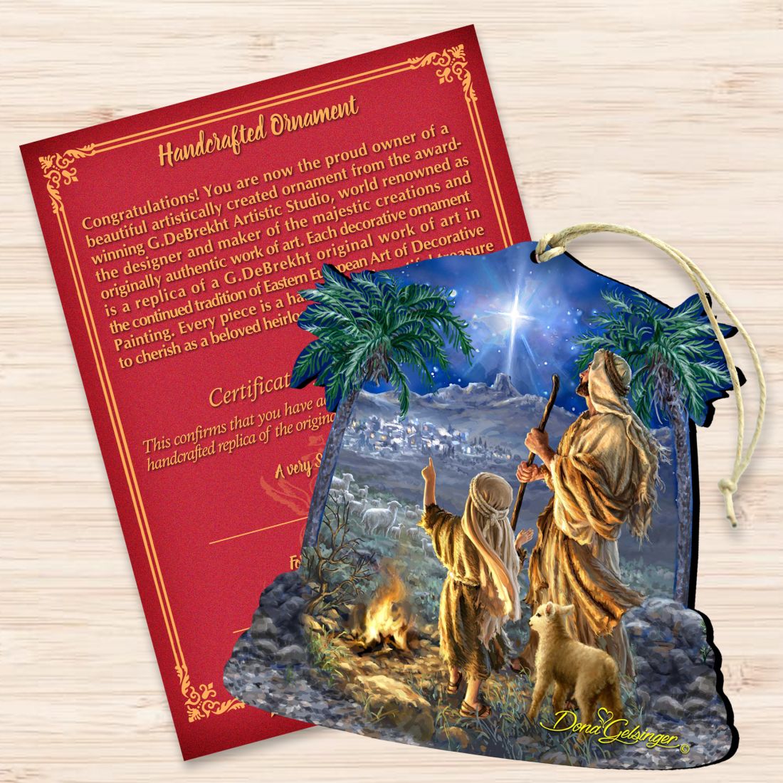 Shepherds Keeping Watch Wooden Ornaments by Gelsinger - Nativity Holiday Decor - 8161025-1838