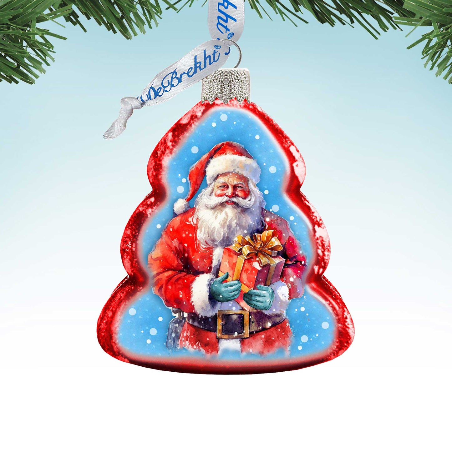 Santa's Gift Mercury Glass Ornaments by G. Debrekht - Christmas Santa Snowman Decor - 776013