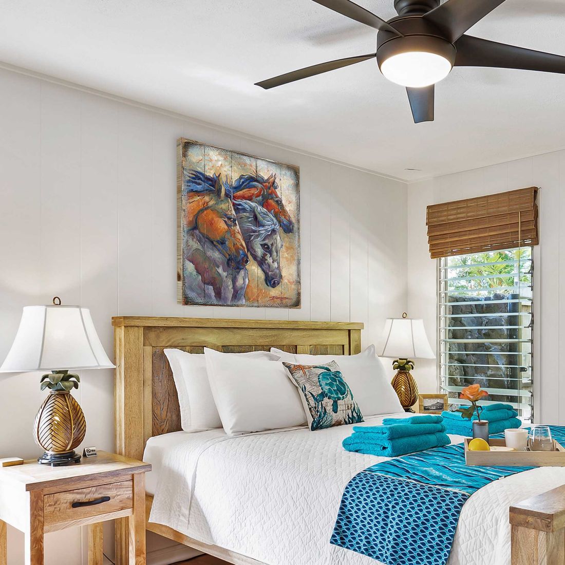 Let Them Run Horse Heads Wooden Wall Art by J. Bergsma - Nature Wildlife Decor  - 8592259B-JB