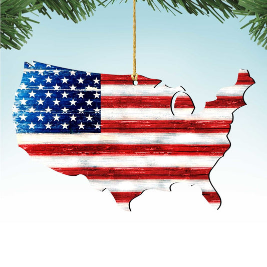 Land of the Free America Wooden Ornaments - American Patriotic Decor - 8198916