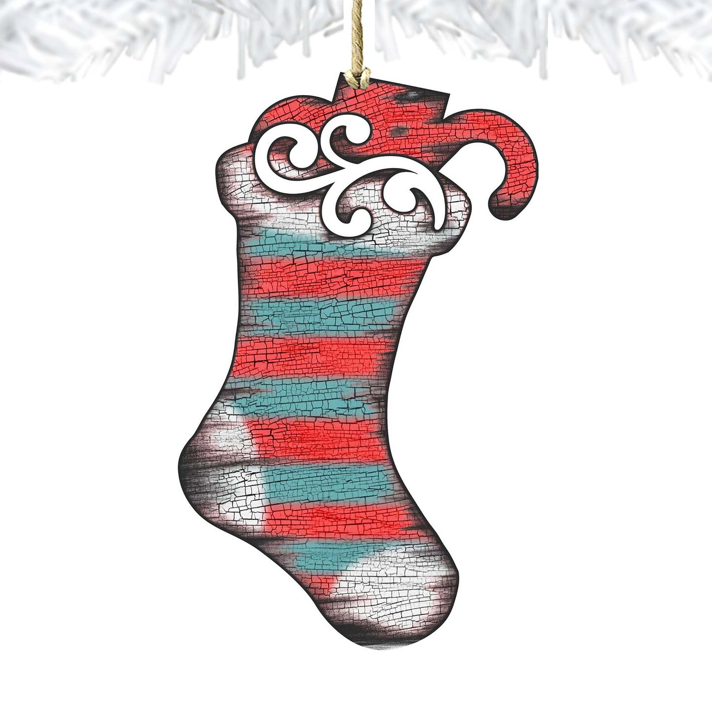 Blue Stocking Wooden Ornaments Christmas by G. DeBrekht - Christmas Decor - 8198802-2